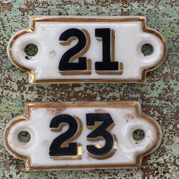 Antique / vintage porcelain sign / Numbers