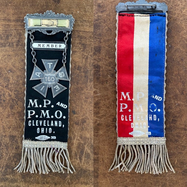 Vintage Odd fellows Ribbon / Memorial Ribbon