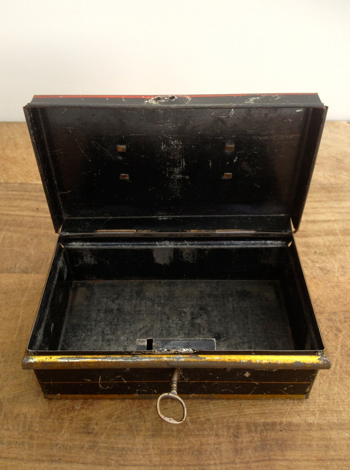 Antique tole tin document Box very old Etsy