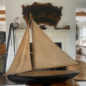 Vintage Pond Yacht Model Sail Boat Display / Very Large - Etsy