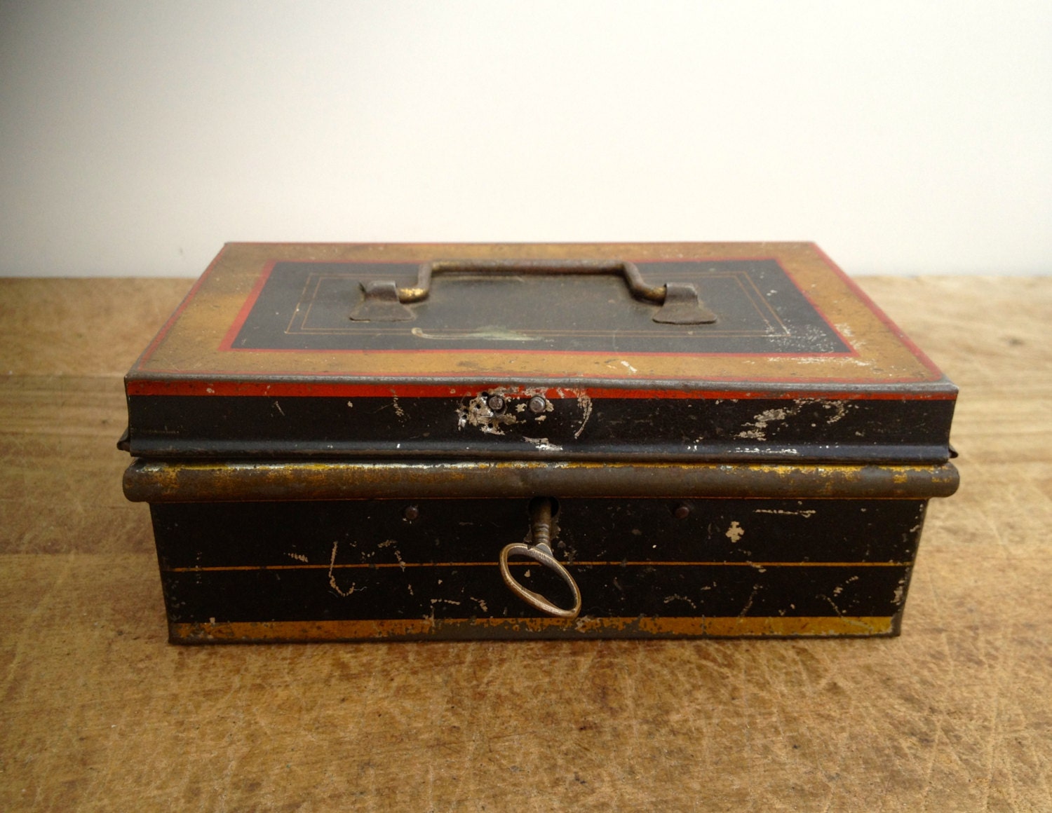 Antique tole tin document Box very old Etsy