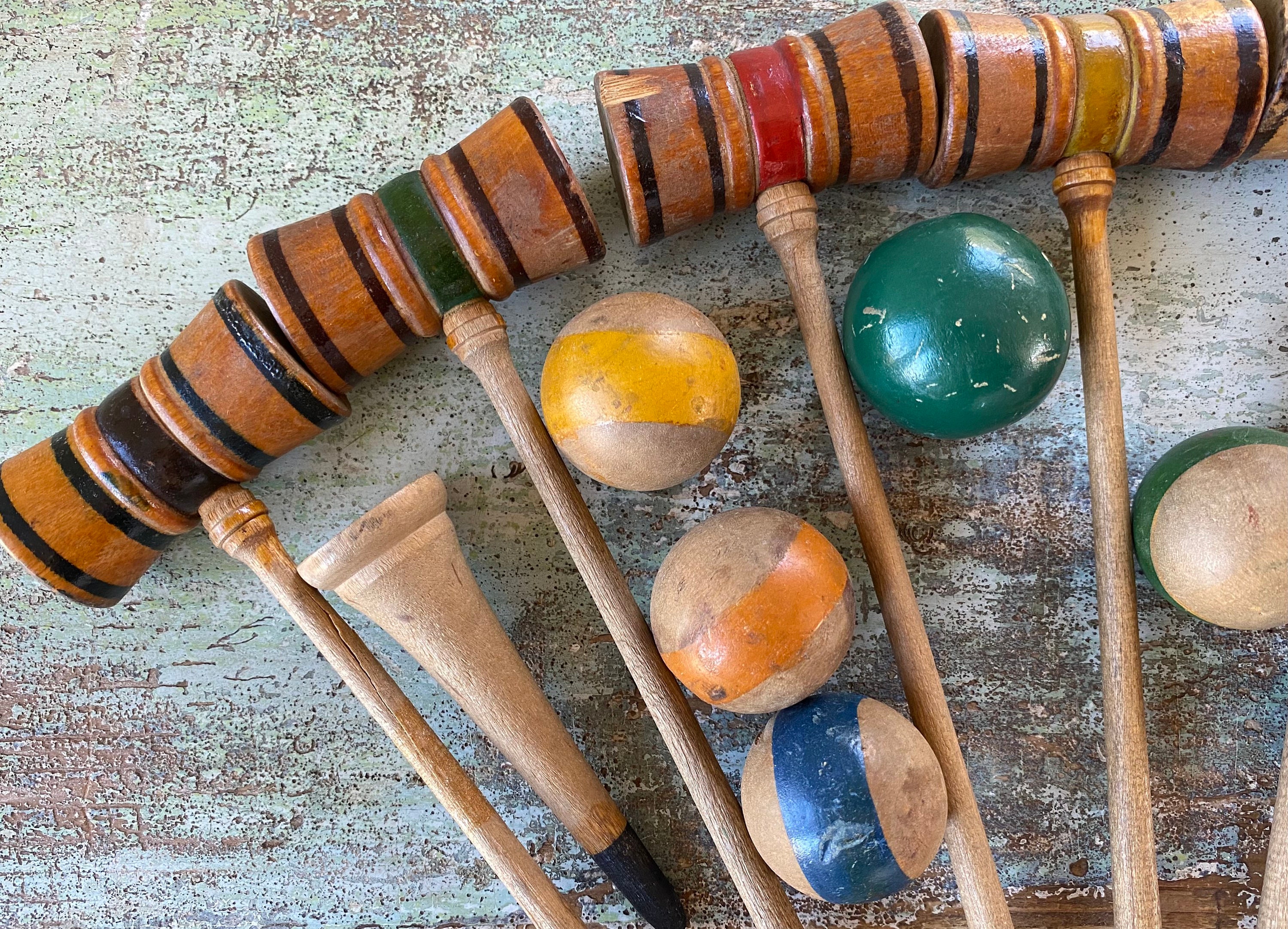 Antique / Vintage miniature croquet set / Table top croquet Etsy