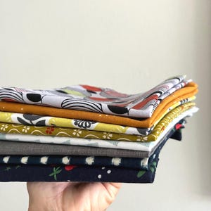 Cotton Cloth Napkins Set of 8: Assorted Designs, Small 12&quot; Square