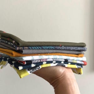 Cotton Cloth Napkins Set of 8: Assorted Designs, Small 12&quot; Square