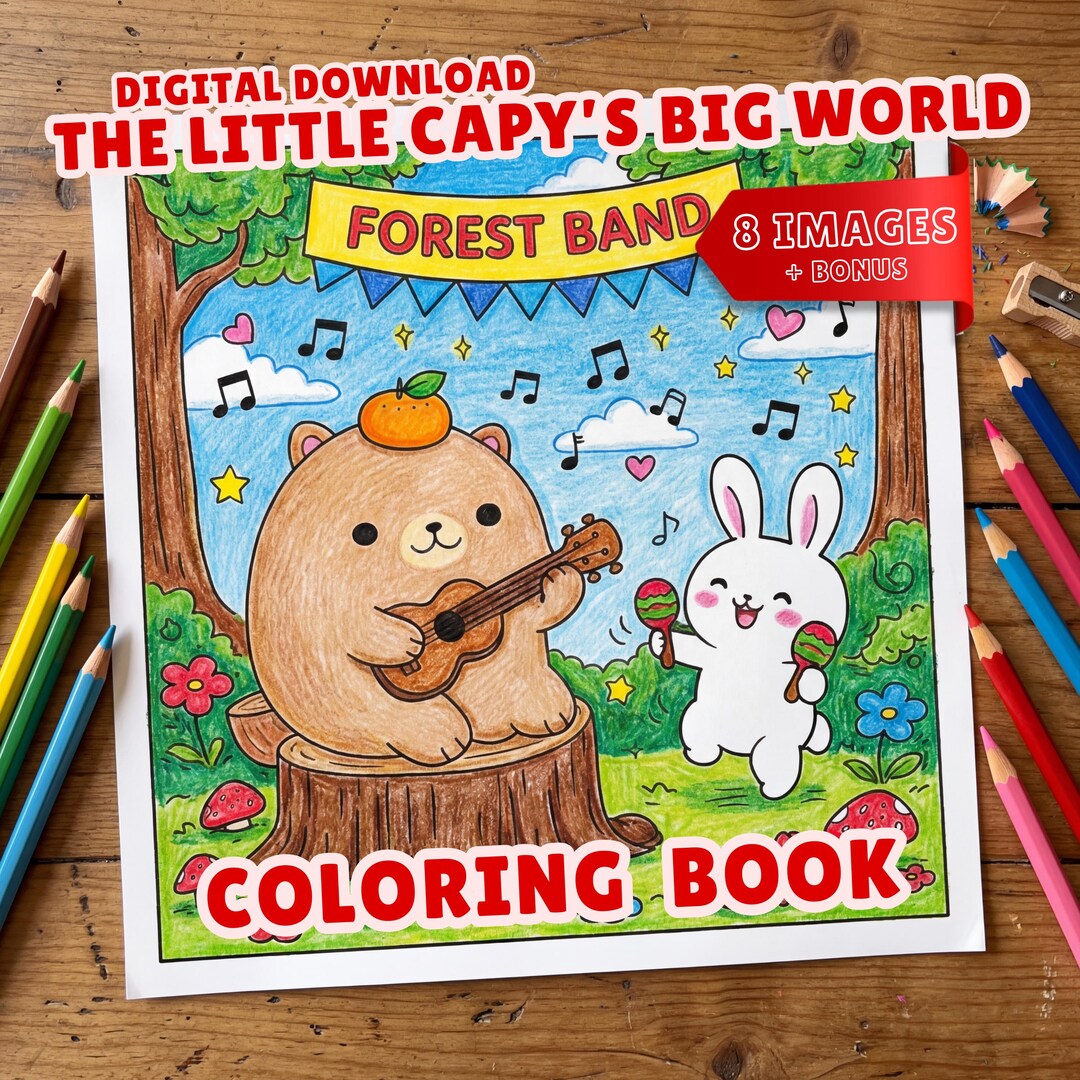 Printable Cute Capybara Coloring Pages for Kids, Bold and Easy ...