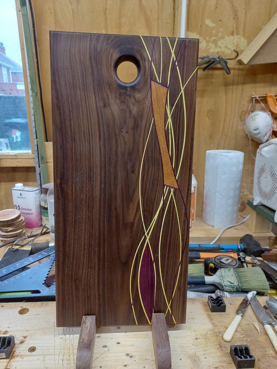 Walnut Woven Cutting/charcuterie Board, Woven Through With Cherry ...