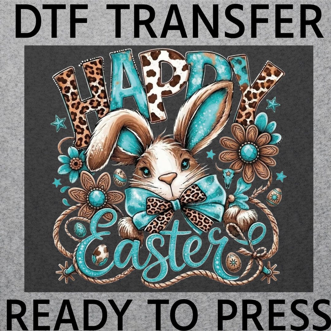 Spring Howdy Coquette Cowgirl Easter Bunny, DTF Heat Transfer: Western Spring Howdy ...