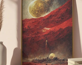 Red Rising Poster - Pierce Brown Bookish Wall Art, Sci-Fi Novel Illustration Print, Darrow of Lykos Mars Rebellion Decor