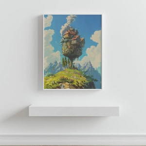 Studio Ghibli-poster - Hayao Miyazaki-filmen Väggkonst, Sophie och Howl Anime-tryck, Estetisk fantasidekor, Canvastavla bild 2