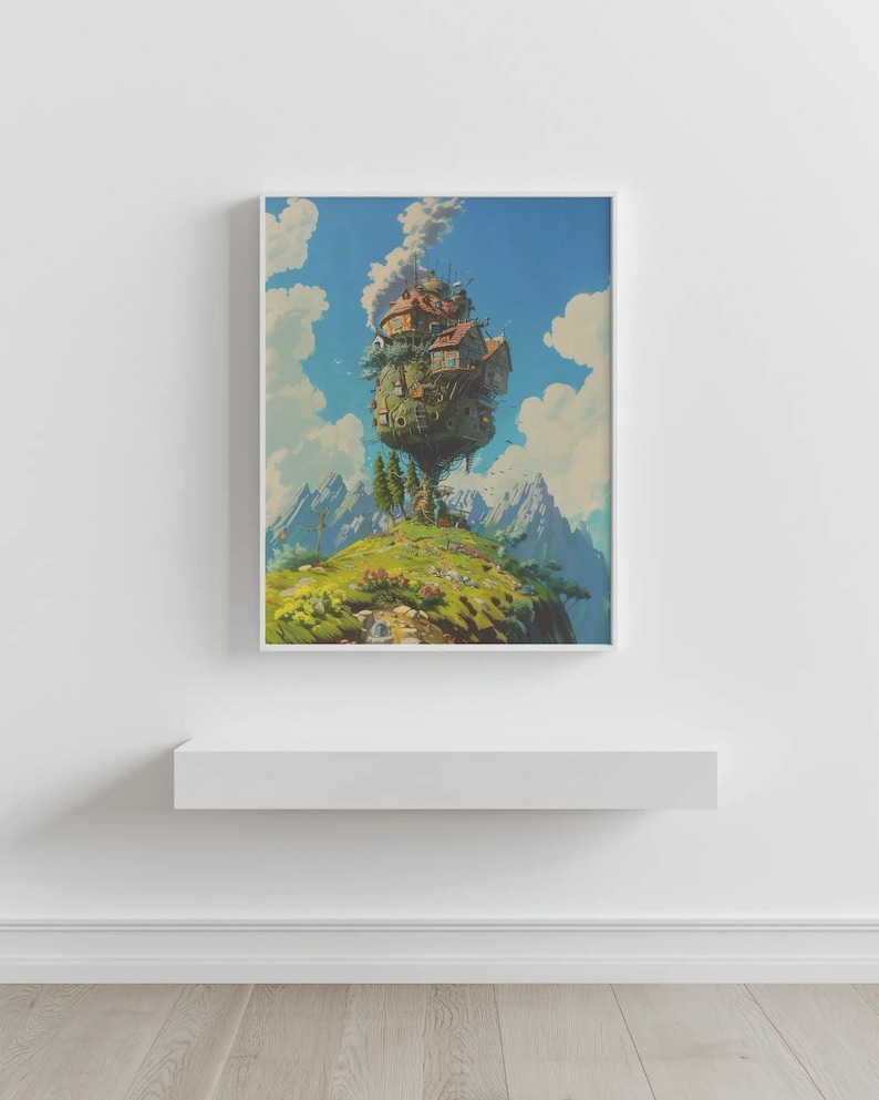 Studio Ghibli-poster - Hayao Miyazaki-filmen Väggkonst, Sophie och Howl Anime-tryck, Estetisk fantasidekor, Canvastavla bild 2