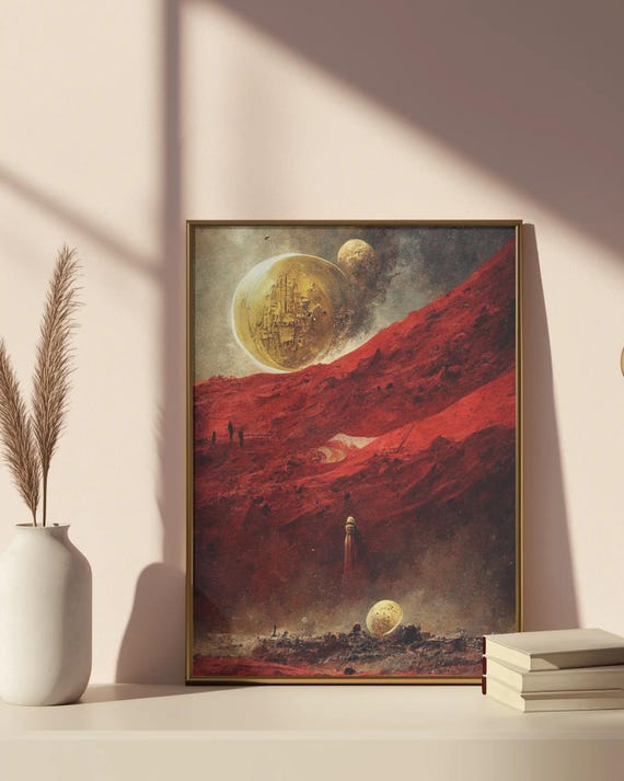 Red Rising Poster - Pierce Brown Bookish Wall Art, Sci-Fi Novel Illustration Print, Darrow of Lykos Mars Rebellion Decor