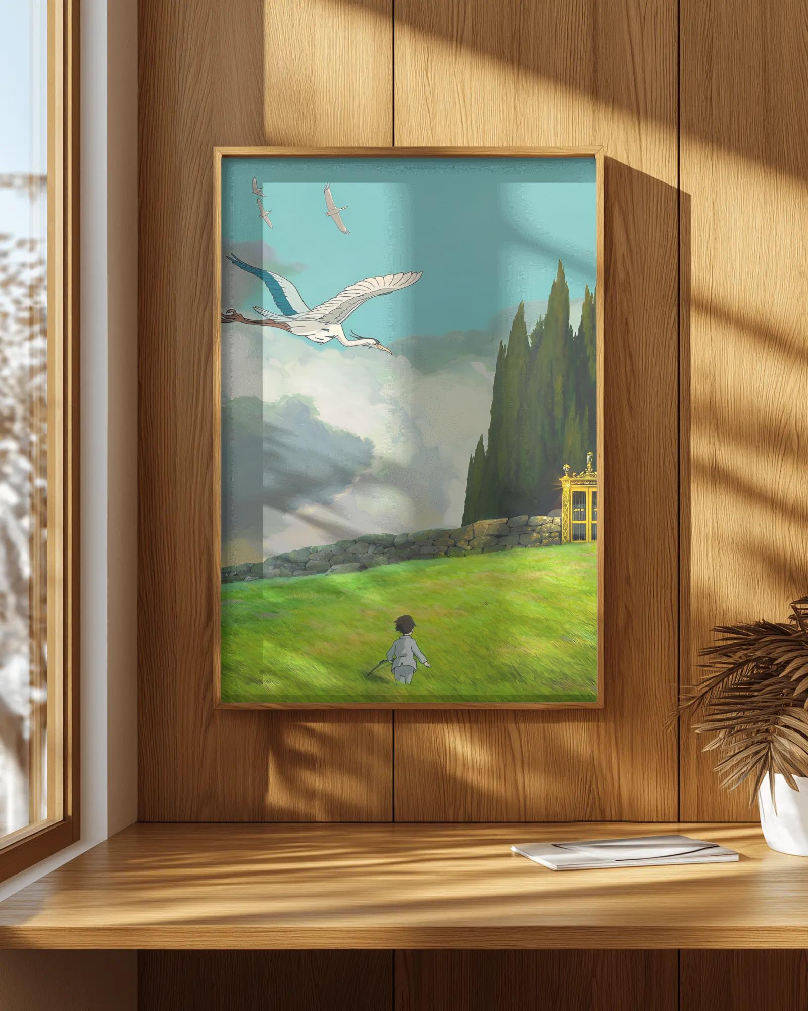 The Boy and the Heron Poster - Studio Ghibli Wall Art, Hayao Miyazaki ...