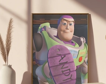 Póster estético de Buzz Lightyear - Lindo arte de pared de Toy Story, impresión cinematográfica de Buzz Lightyear, decoración moderna para habitación infantil/guardería