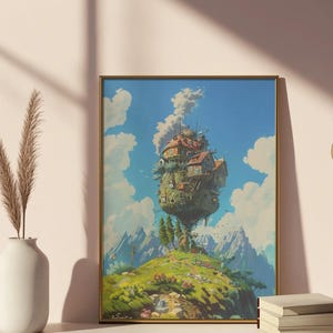 Studio Ghibli-poster - Hayao Miyazaki-filmen Väggkonst, Sophie och Howl Anime-tryck, Estetisk fantasidekor, Canvastavla bild 3