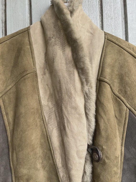 Vintage 80s Patchwork Shearling Jacket - Genuine … - image 6