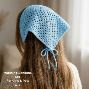 Patrón de pañuelo de ganchillo en PDF / Pañuelo triangular fácil para mascotas (gato y perro) / Bufanda floral estilo boho / Ideal para principiantes / Descarga instantánea