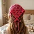 Crochet Bandana Pattern PDF+ video , Floral Lace Headwrap , Easy Beginner Head Scarf, Boho Triangle Hair Kerchief,Headband, Instant Download product logo