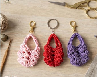 Crochet Mini Bag Keychain Pattern PDF | Cute Small Purse Charm | Beginner Friendly Tote Pouch | DIY Handmade Gift | Instant Download