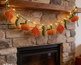 Crochet Pumpkin Garland Pattern PDF – Pumpkin Bunting Halloween & Fall Wall Decor | Beginner Friendly , Instant Download , Home Decoration