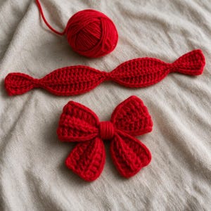 Crochet Bow Pattern PDF, Mini Bow Ornament Pattern, Beginner Crochet Bow Tutorial, Hair Bow, Bag Charm, Christmas Decor