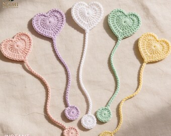 Crochet Heart Bookmark Pattern PDF, Easy Beginner Heart Bookmark, Valentine Book Marker, Book Lover Gift, Instant Download