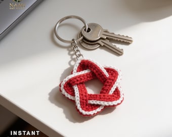Crochet Star Keychain Pattern PDF | Easy Beginner Amigurumi Bag Charm Tutorial | Cute Handmade Star Keyring Instant Download
