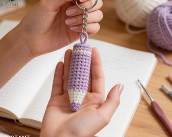 Crochet Pencil Keychain Pattern PDF | Amigurumi Pencil Crochet Pattern | Teacher Gift | Back to School Bag Charm | Beginner Tutorial