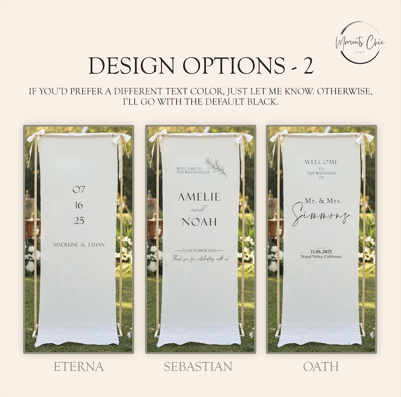 Letrero de bienvenida para boda, letrero de tela de lino para recepción de boda, letrero de tela personalizado, paquete de letreros de boda, bienvenido a nuestra boda imagen 4