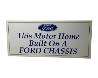 Vintage 1980's Ford Motorhome Chassis Plastic Dealership Dealer Sales Sign