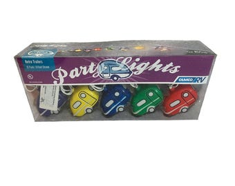 Camco Retro Trailer Party Lights 8 Strand 10 Lights Multi-Color Indoor/Outdoor