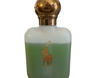 Vintage 2.4 floz Polo Ralph Lauren Green Plastic Bottle After Shave Gel 75% Full