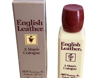 Vintage English Leather A Man's Cologne 1 fl oz Travel Bottle w/ Box Full