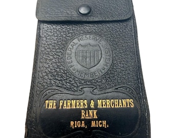Vintage Farmers Merchants Bank Riga MI Checkbook 15 Unused Checks 1920s