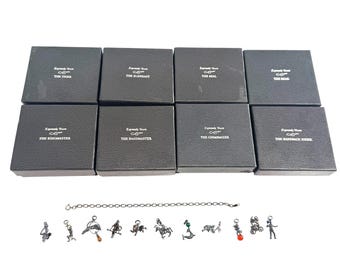 Expressly Yours Circus Charm Bracelet Sterling Silver 12 Charms 8 Boxes Animals