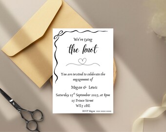 Engagement Party Invitation Template | Editable Canva Invite | Tying the Knot Celebration | Instant Download