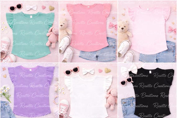 MOCKUP BUNDLE Collage Image Only~Rabbit Skins 3339 - Toddler Flutter Sleeve T-Shirt