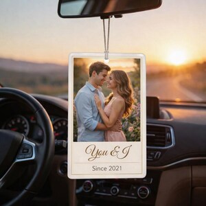 Ambientador para coche con foto personalizada: accesorio colgante con aroma personalizado (Pino, Coche nuevo, Hielo negro) imagen 3