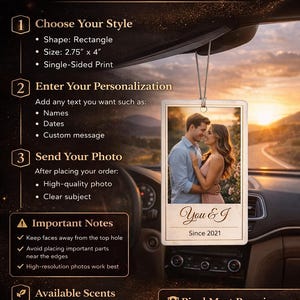 Ambientador para coche con foto personalizada: accesorio colgante con aroma personalizado (Pino, Coche nuevo, Hielo negro) imagen 11