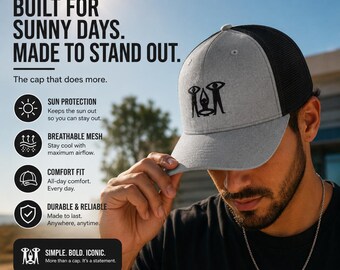 Classic Snapback Trucker Hat | Yupoong 6606 Mesh Cap | Adjustable Mid-Profile Baseball Cap | Embroidery Ready Everyday Hat