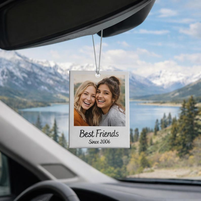 Ambientador para coche con foto personalizada: accesorio colgante con aroma personalizado (Pino, Coche nuevo, Hielo negro) imagen 10