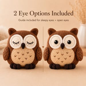 Sleepy Owl Crochet Pattern PDF, Amigurumi Owl Pattern, Beginner Crochet Plush Tutorial, Cute Woodland Owl, Instant Download