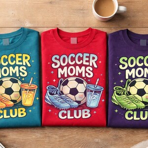 Soccer Moms Club Shirt, Soccer Mom Graphic Tee, Game Day Shirt, Trendy Soccer Mom Tee, Sports Mom Shirt, Cute Football Mom Gift