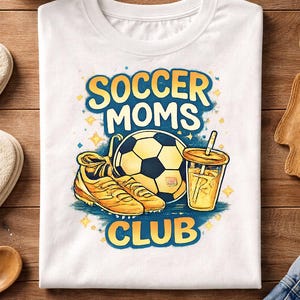 Soccer Moms Club Shirt, Soccer Mom Graphic Tee, Game Day Shirt, Trendy Soccer Mom Tee, Sports Mom Shirt, Cute Football Mom Gift