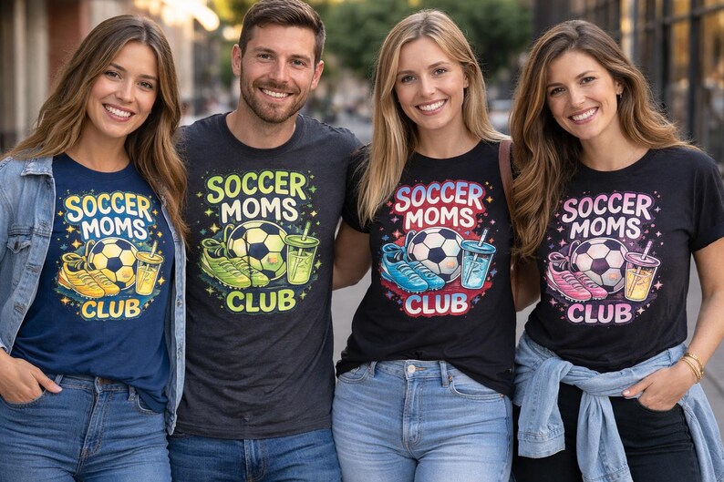 Soccer Moms Club Shirt, Soccer Mom Graphic Tee, Game Day Shirt, Trendy Soccer Mom Tee, Sports Mom Shirt, Cute Football Mom Gift