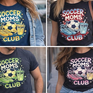 Soccer Moms Club Shirt, Soccer Mom Graphic Tee, Game Day Shirt, Trendy Soccer Mom Tee, Sports Mom Shirt, Cute Football Mom Gift