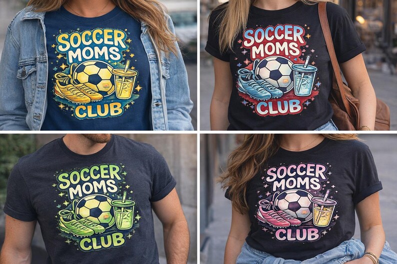 Soccer Moms Club Shirt, Soccer Mom Graphic Tee, Game Day Shirt, Trendy Soccer Mom Tee, Sports Mom Shirt, Cute Football Mom Gift