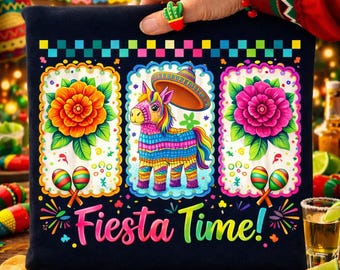 Cinco de Mayo PNG, Fiesta PNG Shirt Design, Mexican Fiesta Graphic, Pinata Party Bow Design, Fiesta Party Shirt, Mexican Theme Party PNG