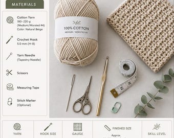 Crochet Placemat Pattern, Linen Stitch Placemat PDF, Beginner Crochet Table Mat Pattern, Modern Minimalist Table Decor, Easy Crochet Home