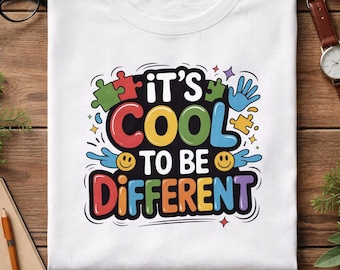 Autism Awareness PNG Retro Rainbow • Coquette Neurodiversity Design • Puzzle Piece Art • Digital Download File