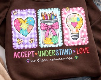 Autism Awareness PNG, Autism PNG, Autism SVG, Autism Mom, Autism Mama, Autism Bow, Puzzle Awareness, Accept Understand Love